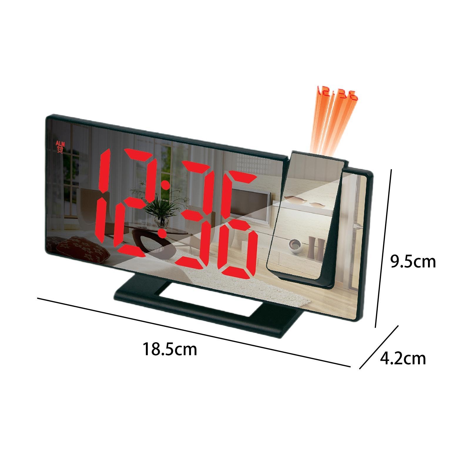 Mirror Surface Snooze /24H Desktop Clock Auto Dimmer LED Screen for Elderly Children