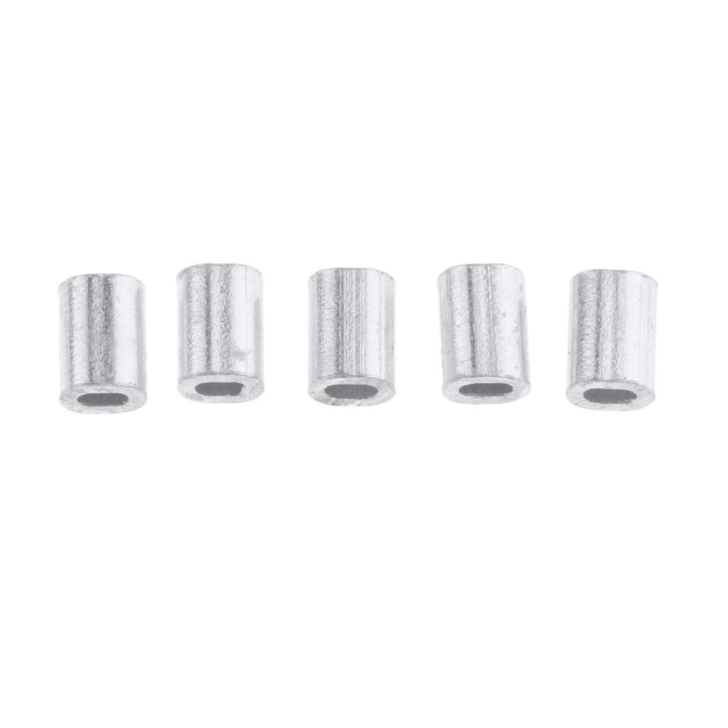 100Pack Fishing Line Tube Sleeves Oval Crimps Leader Tube Connector 0.8mm