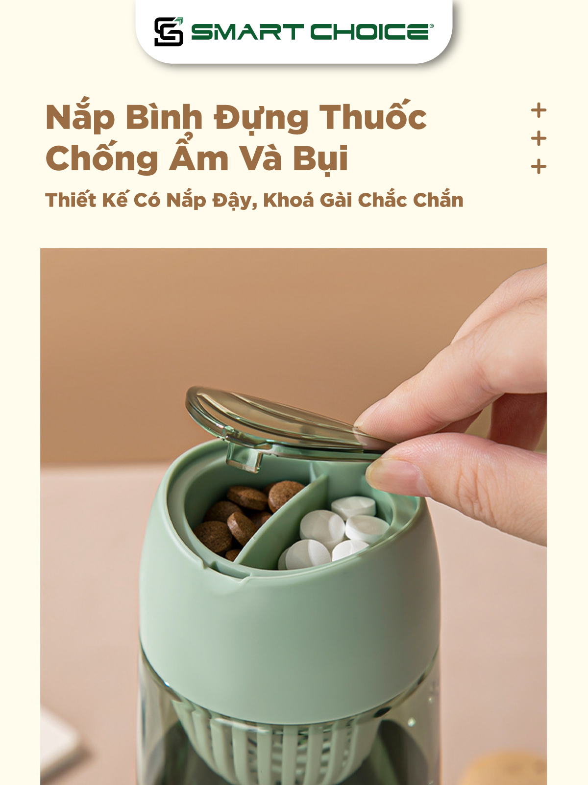 Bình Đựng Nước Nhựa SMARTCHOICE 2 Dung Tích 600ML, 700ML Happy Cao Cấp SCG-PK079