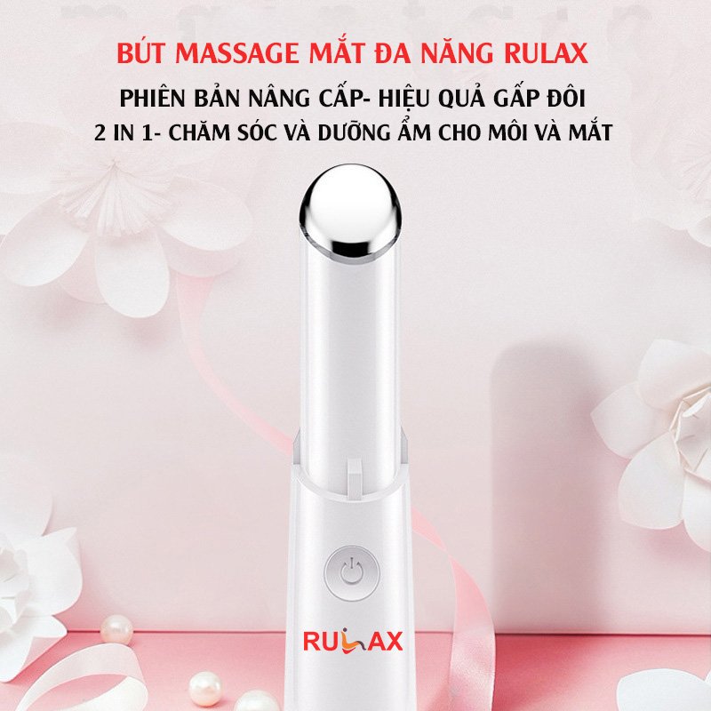 Máy Massage Mắt Sóng Siêu Âm RULAX Cầm Tay Đa Năng Nhiệt, Chế Độ Rung Giúp Giảm Quầng Thâm, Bọng Mắt Và Mỏi Mắt - Hàng Chính Hãng