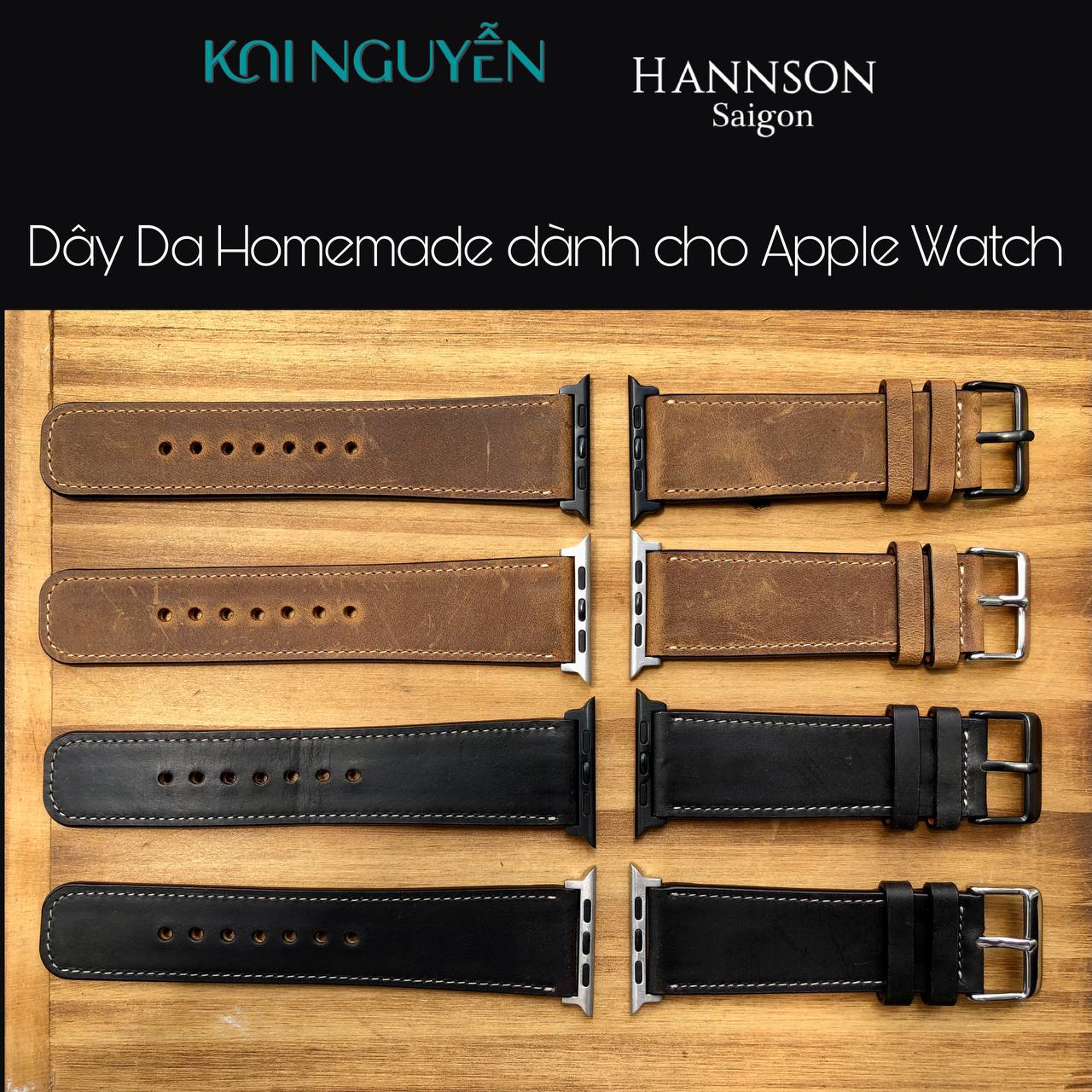 Hình ảnh Dây Da Đồng Hồ HANNSON LEATHER Dành Cho Apple Watch, Nhiều Màu, Đủ Size - Hàng Chính Hãng