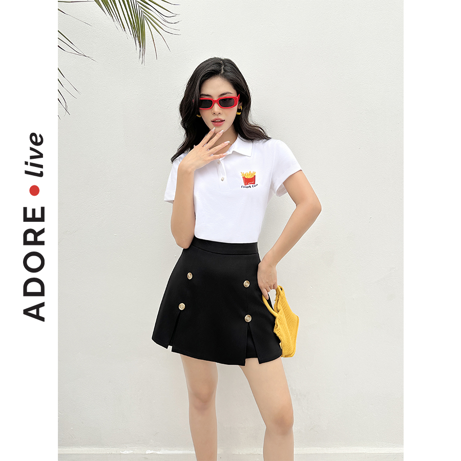 Quần Skorts casual style tuytsy đen 4 khuy 323SK4010 ADORE DRESS