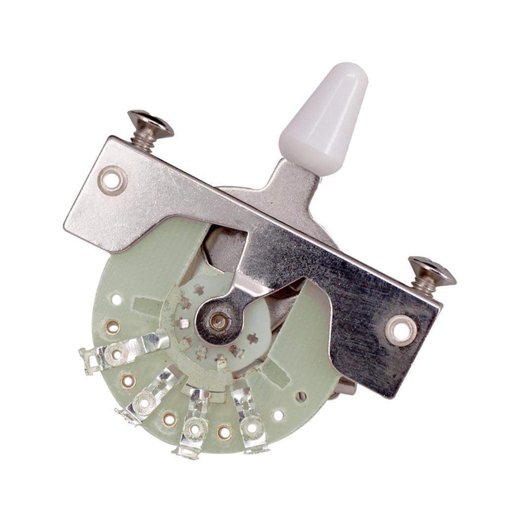 High-end 3 Way Pickup Selector Tone Switch with White Knob for Telecaster TL Electric Guitar Silver