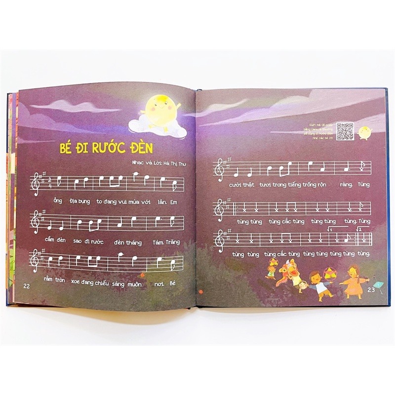 Đủng Đỉnh Trăng Đi - Sách thơ kết hợp âm nhạc kèm sticker, bookmark cho bé 0-3 4-6 tuổi - LionBooks