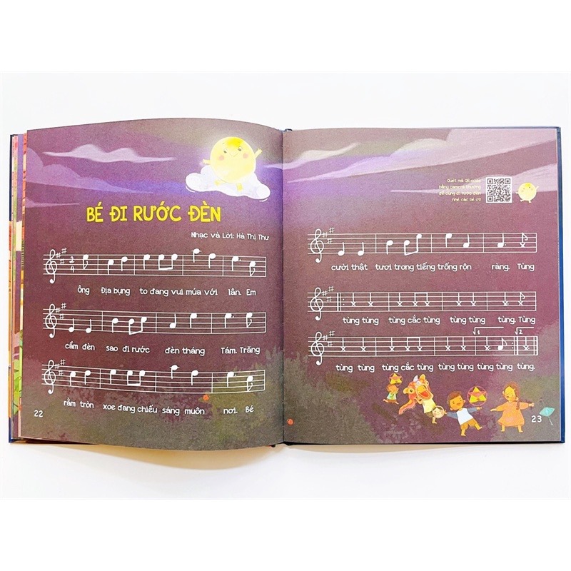 Đủng Đỉnh Trăng Đi - Sách thơ kết hợp âm nhạc kèm sticker, bookmark cho bé 0-3 4-6 tuổi - LionBooks