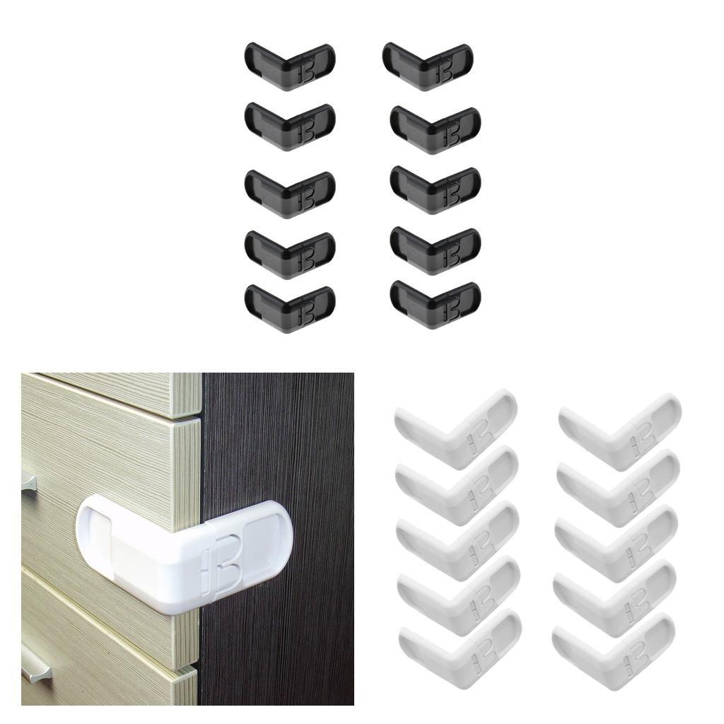 20Pcs Right Angles Baby Safety Locks Proof No Drill for Cabinet Door Drawer