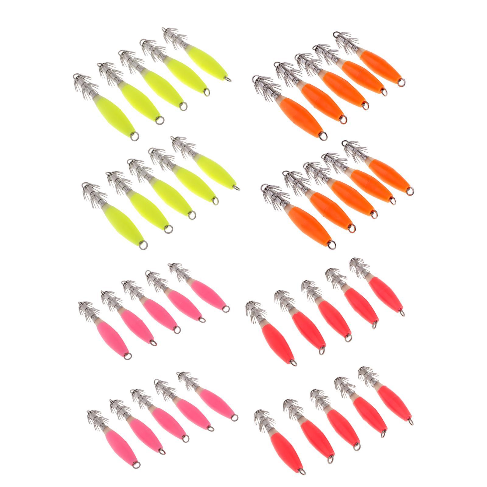 40pcs Sea Fishing Squid Octopus Hook Saltwater Fishing Lure