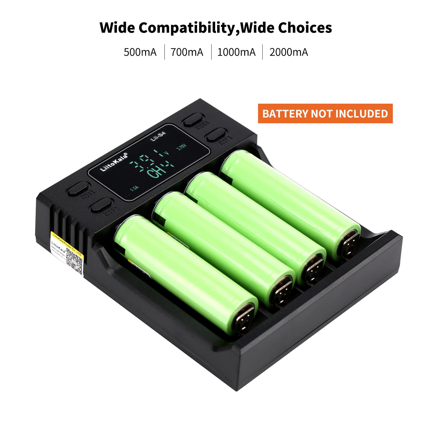 Liitokala Li-Sh 18650 bộ sạc thông minh chslot LED cho 26650 21700 18350 A AAA z.ShV Bộ sạc dò phân cực tự động 1.2V Màu sắc: Li-Sh