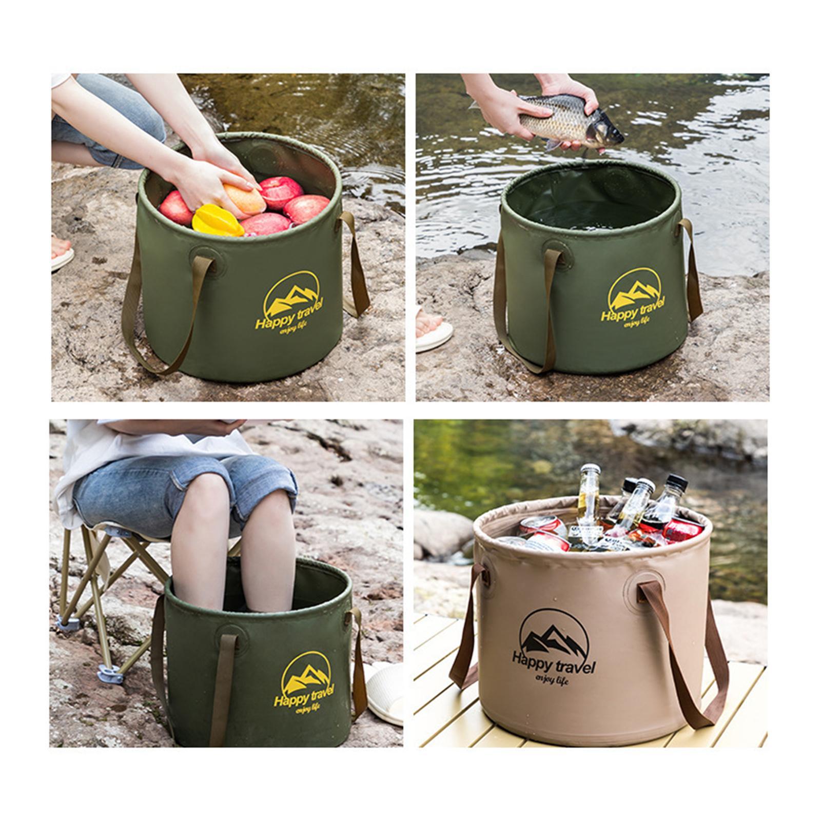 5 Gallon Collapsible Bucket Portable Fishing Bucket Wash Basin for Camping Outdoor Car Washing