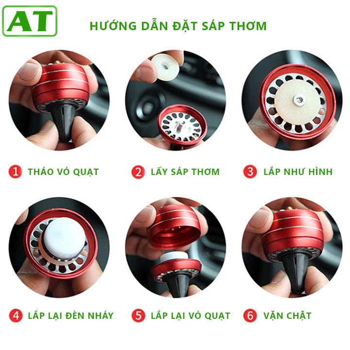 Quạt Sáp Thơm Gắn Cửa Gió Điều Hòa Ô Tô Xe Hơi Có Đèn Led Nháy Sáng