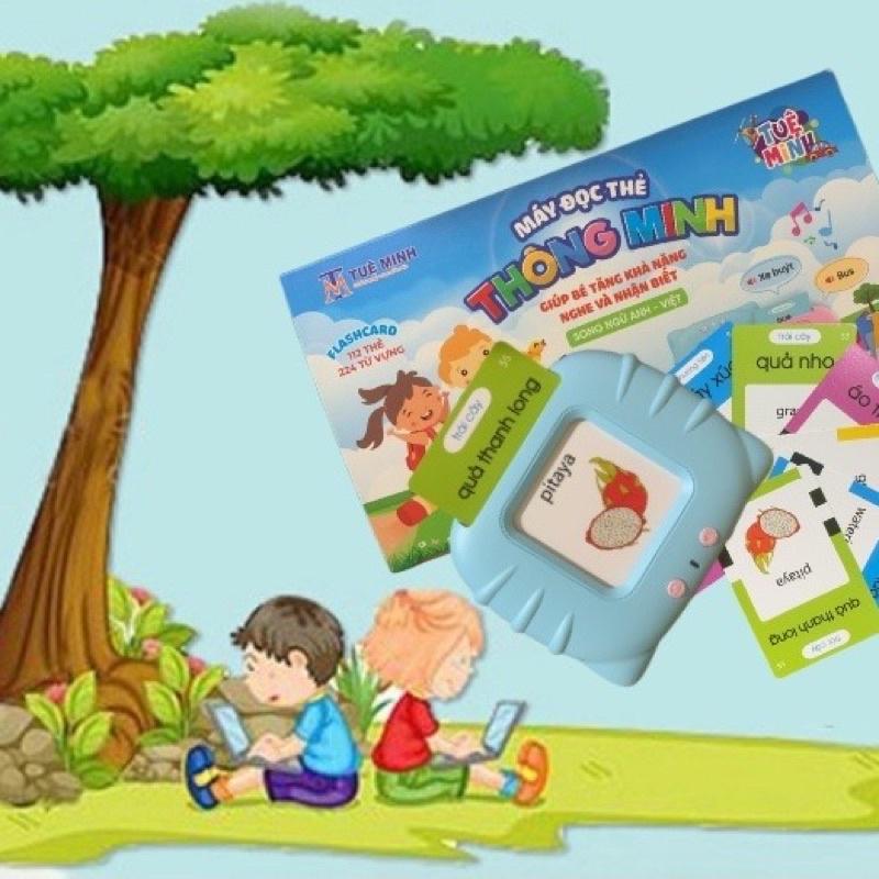 Máy Đọc Thẻ Song Ngữ Anh - Việt Flashcard 112 Thẻ 224 Từ Không Sóng Điện Từ Giúp Bé Tăng Khả Năng Nghe Và Nhận Biết Từ