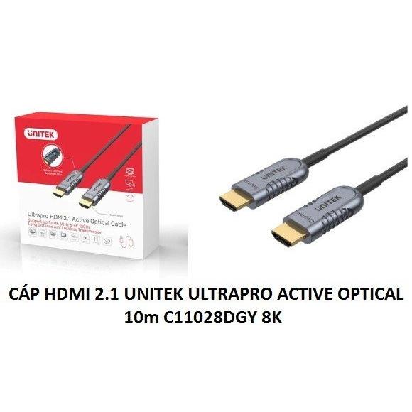 CÁP HDMI 2.1 UNITEK ULTRAPRO 10M ACTIVE OPTICAL C11028DGY 8K - HÀNG CHÍNH HÃNG