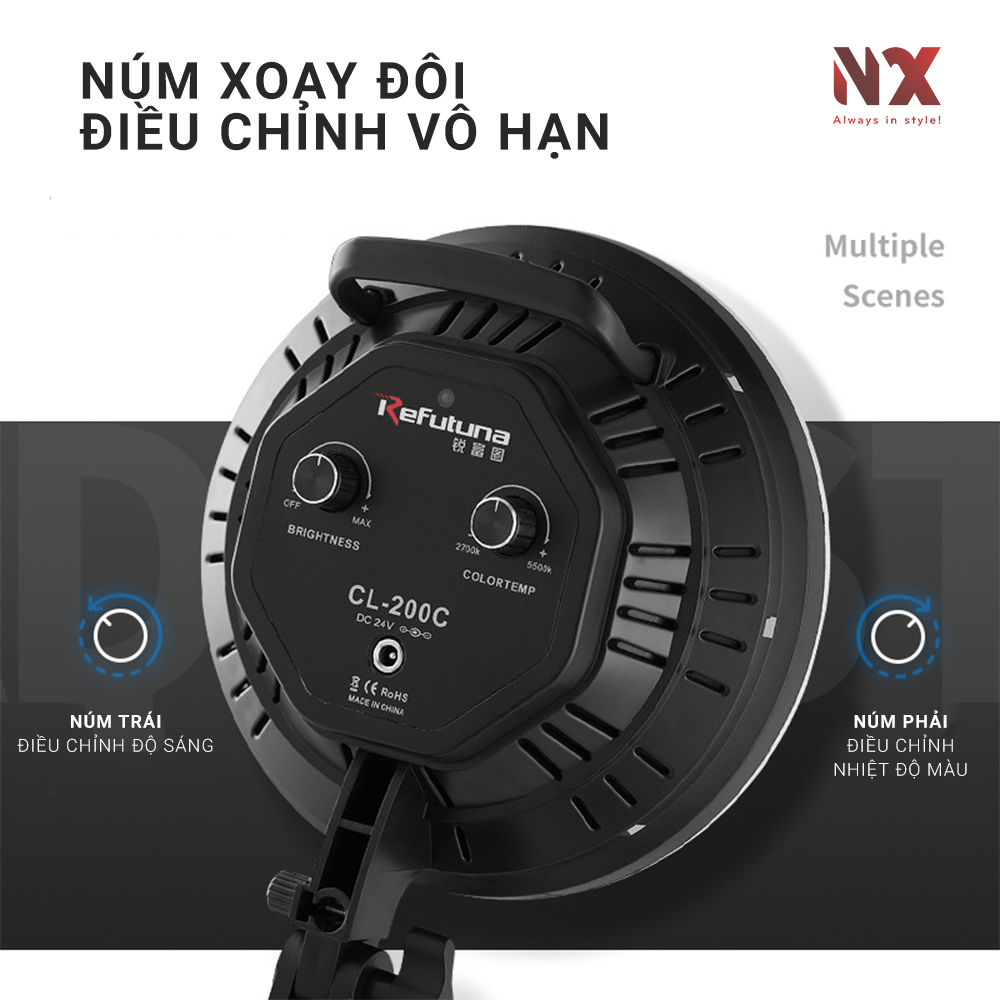 Bộ đèn studio điều chỉnh ánh sáng và nhiệt độ màu chụp ảnh, quay phim, Livestream chuyên nghiệp PARABOL - Softbox