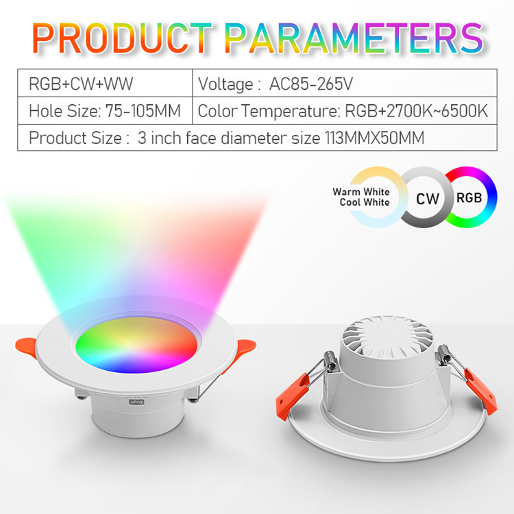 Đèn LED Downlight Âm Trần RGB 16 Màu Điều Khiển Từ Xa