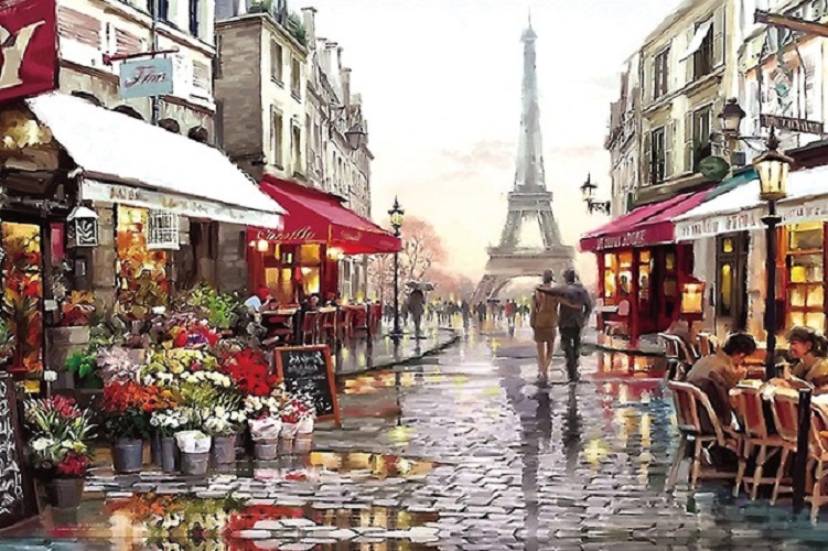 Tranh ghép hình 1000 mảnh bằng giấy Jigsaw Puzzle hình ĐƯỜNG HOA PARIS , kích thước 75cm*50cm, mã số STN-TG07