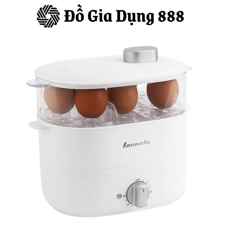 Nồi Hấp Thực Phẩm, Hấp Trứng Đa Năng Lacuzin- LCZ060, Chất Liệu Thép Không Gỉ, Nội Địa Hàn, BH 12 Tháng