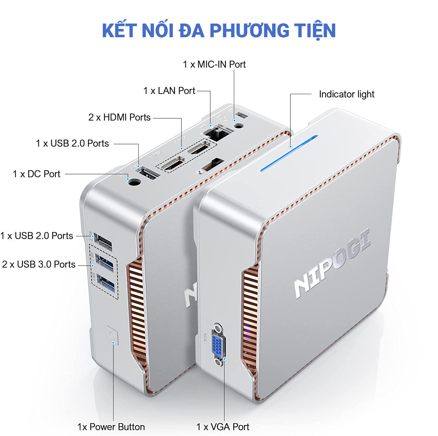 Máy tính để bàn Mini PC, CPU: Celeron J4125 RAM+ROM: 8+256GB (Hàng chính hãng)