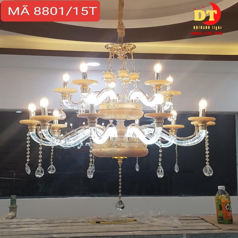 Đèn chùm tay phale DOTHANH LIGHT 8801. 2 tầng 15 tay led phale phong cách bắc âu cao cấp DCN