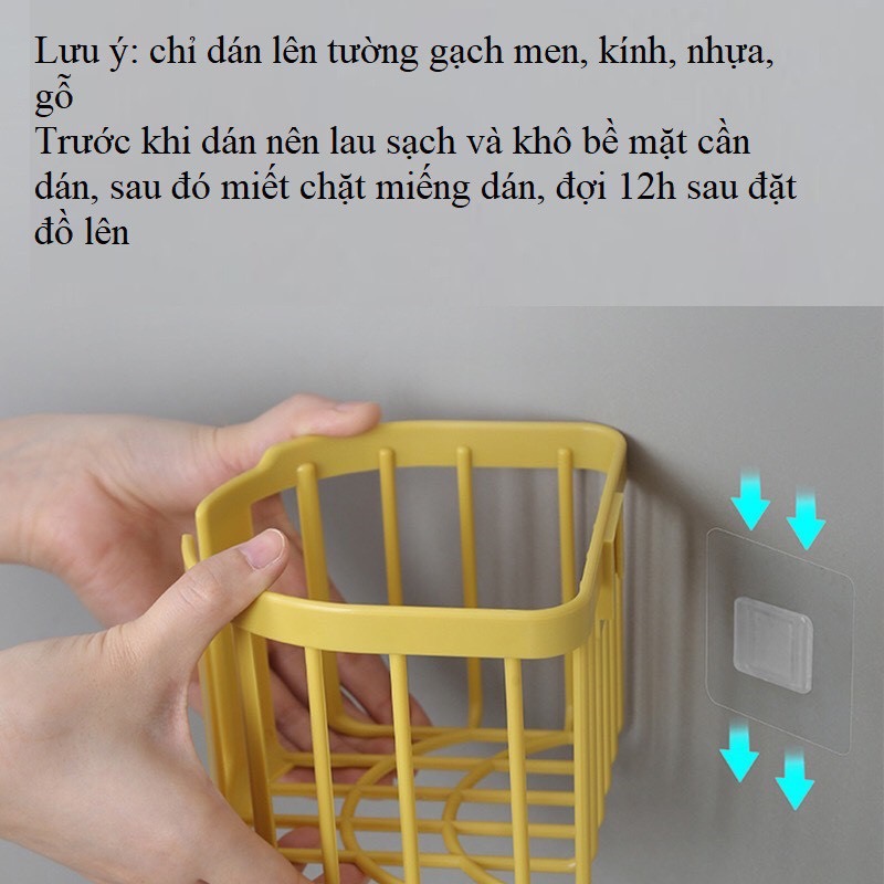 Giỏ đựng giấy vệ sinh dán tường, giỏ treo tường đa năng, giá nhựa treo tường để đồ, hộp để để giấy vệ sinh