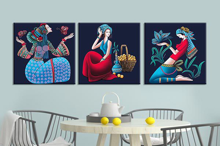 Bộ 3 Tranh Treo Tường Cô Gái - W259