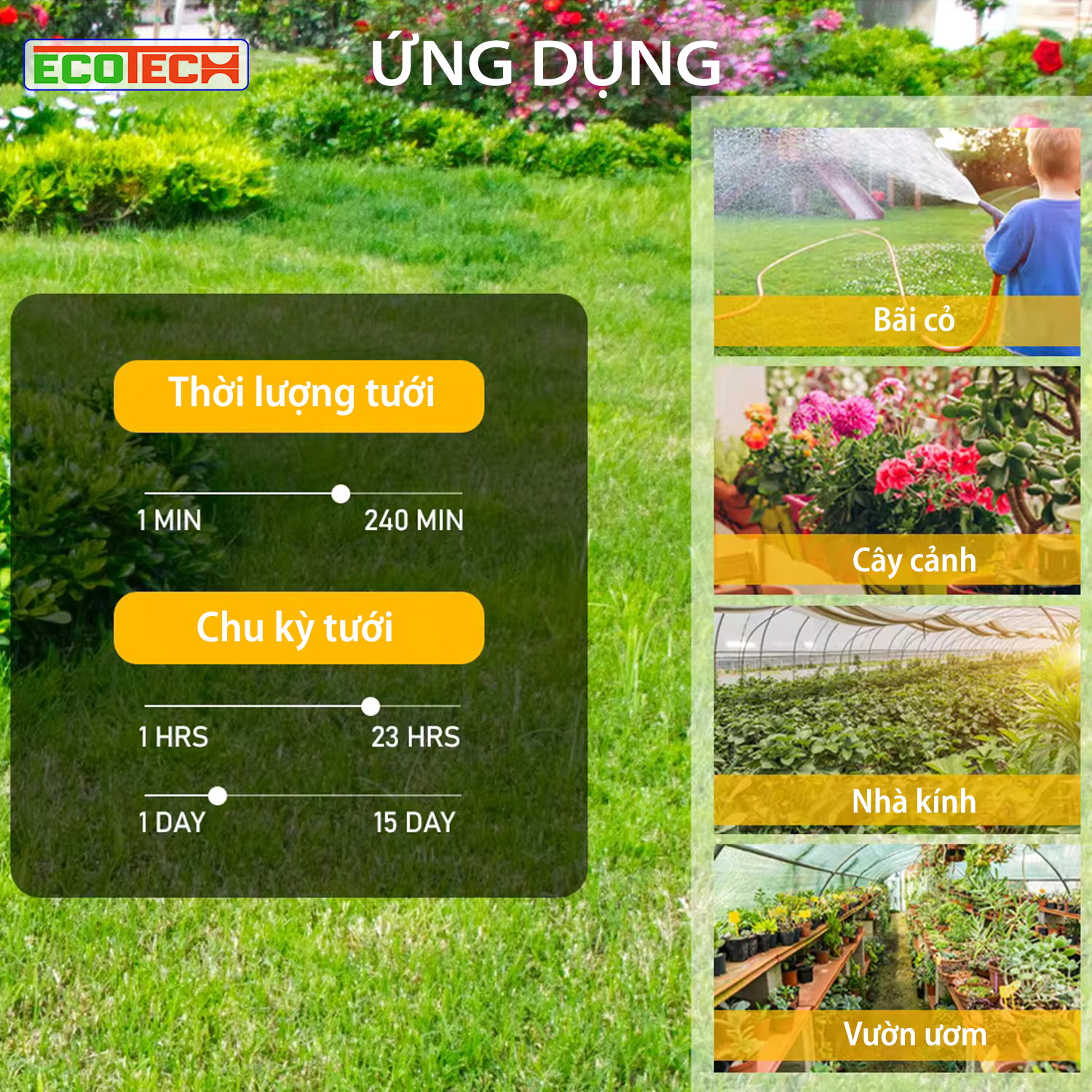 Bộ hẹn giờ tưới nước cây tự động HCT-M02: Màn hình LCD rõ nét, chống nước, Pin bền 1-2 năm, tiết kiệm nước, dễ sử dụng.