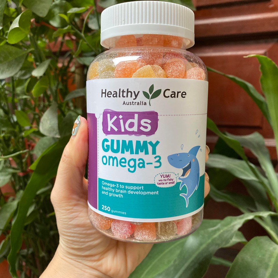 Omega-3 Úc Cho Bé Healthy Care Gummy Omega-3 Dạng Kẹo Dẻo Giúp Phát Triển Não Bộ Tăng Khả Năng Nhận Thức, Tập Trung Và Ghi Nhớ Tăng Hệ Miễn Dịch, Bổ Cho Tim Và Mắt – Hộp 250 Viên