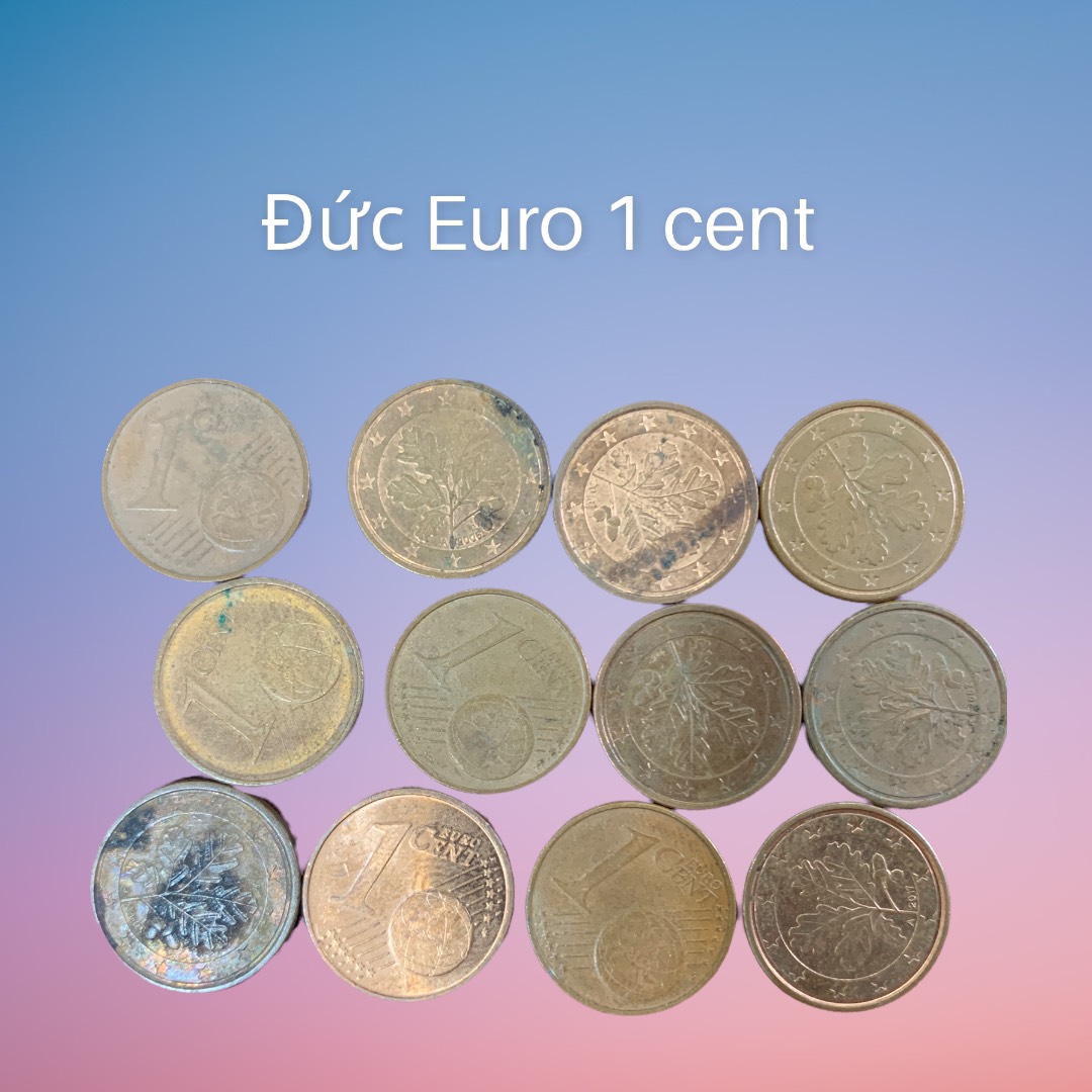 Xu thế giới 1 cent Euro sưu tầm của Đức với hình ảnh lá phông 2002 tới nay