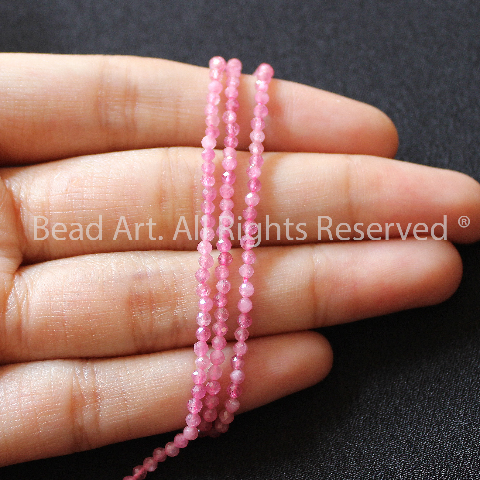 2MM Đá Tourmaline Hồng Giác Cắt Thiên Nhiên Size Mini , Mệnh Hoả, Thổ, Phối Vòng Tay Phong Thuỷ, Trang Sức, Chuỗi Hạt - Bead Art