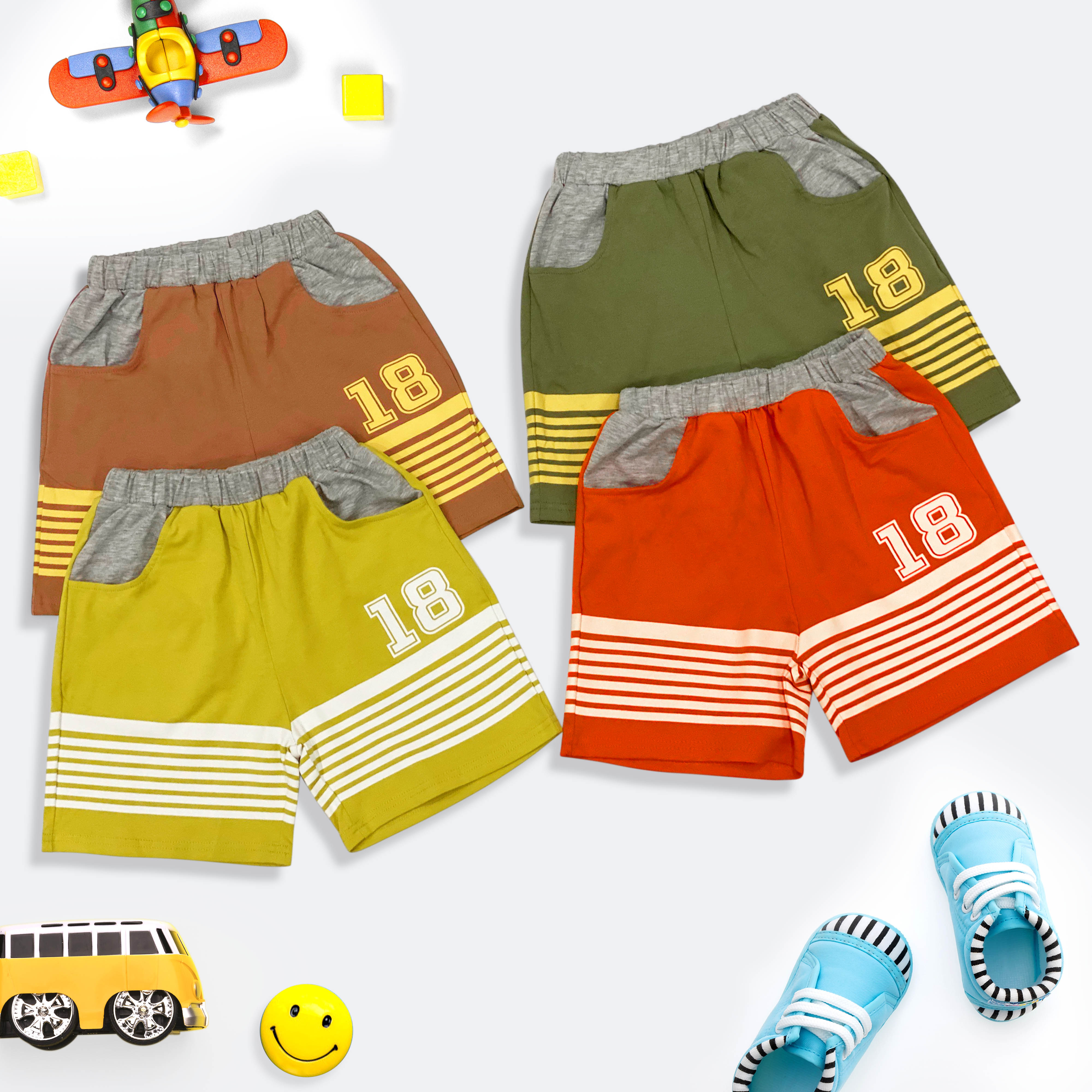 Quần Short Thun Bé Trai Từ 4-12 Tuổi   MEEJENA Quần Short Bé  Trai  100% Cotton 4C - 900