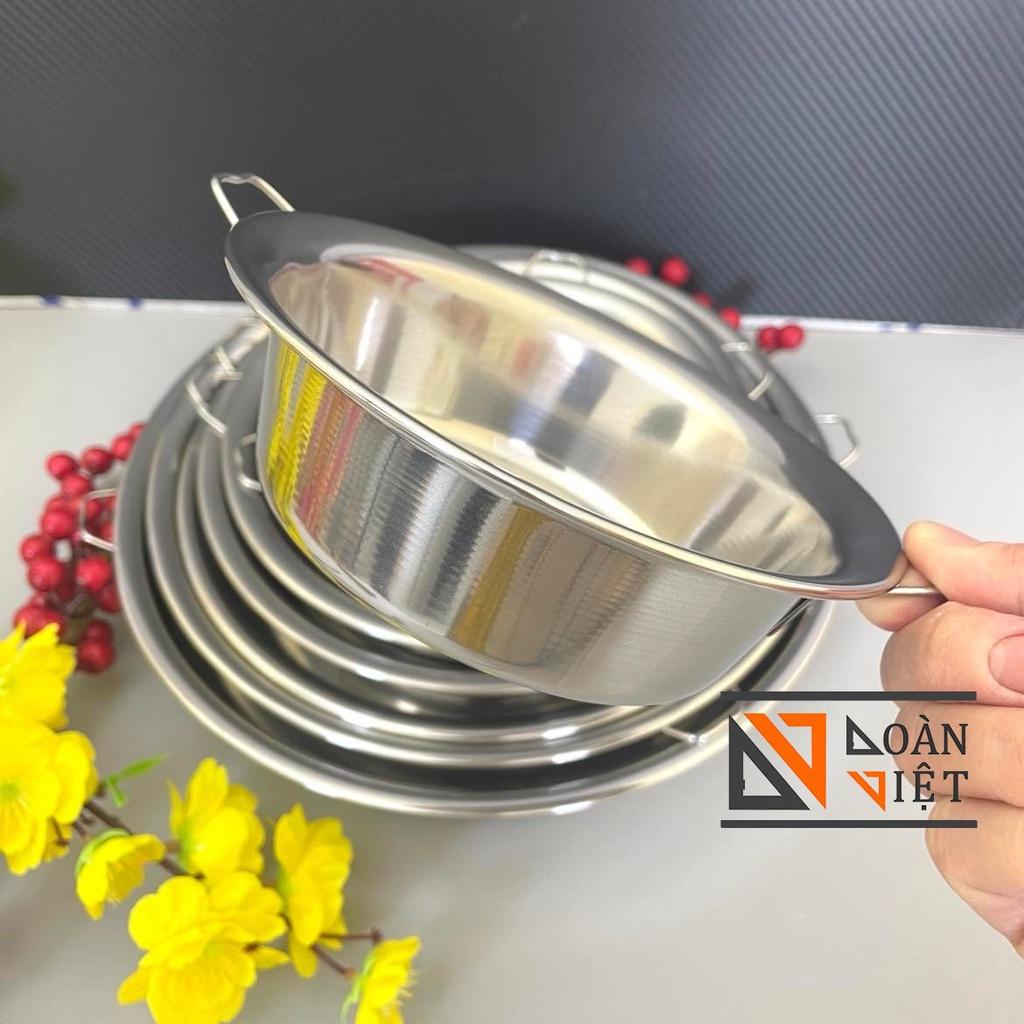 KHAY, MÂM, XỬNG INOX - Dày, đẹp, chắc chắn có quai cầm, thành cao. Có thể dùng hấp bánh, cá thịt, rau củ...NHIỀU SIZE