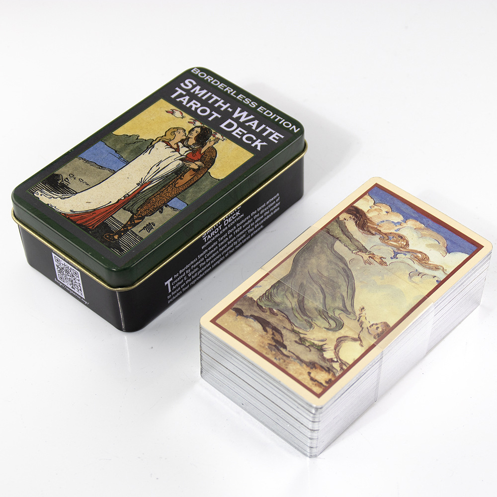 [Mạ Cạnh] Bộ Bài Smith Waite Tarot Borderless Edition Hộp Thiếc 78 Lá Đá Thanh Tẩy