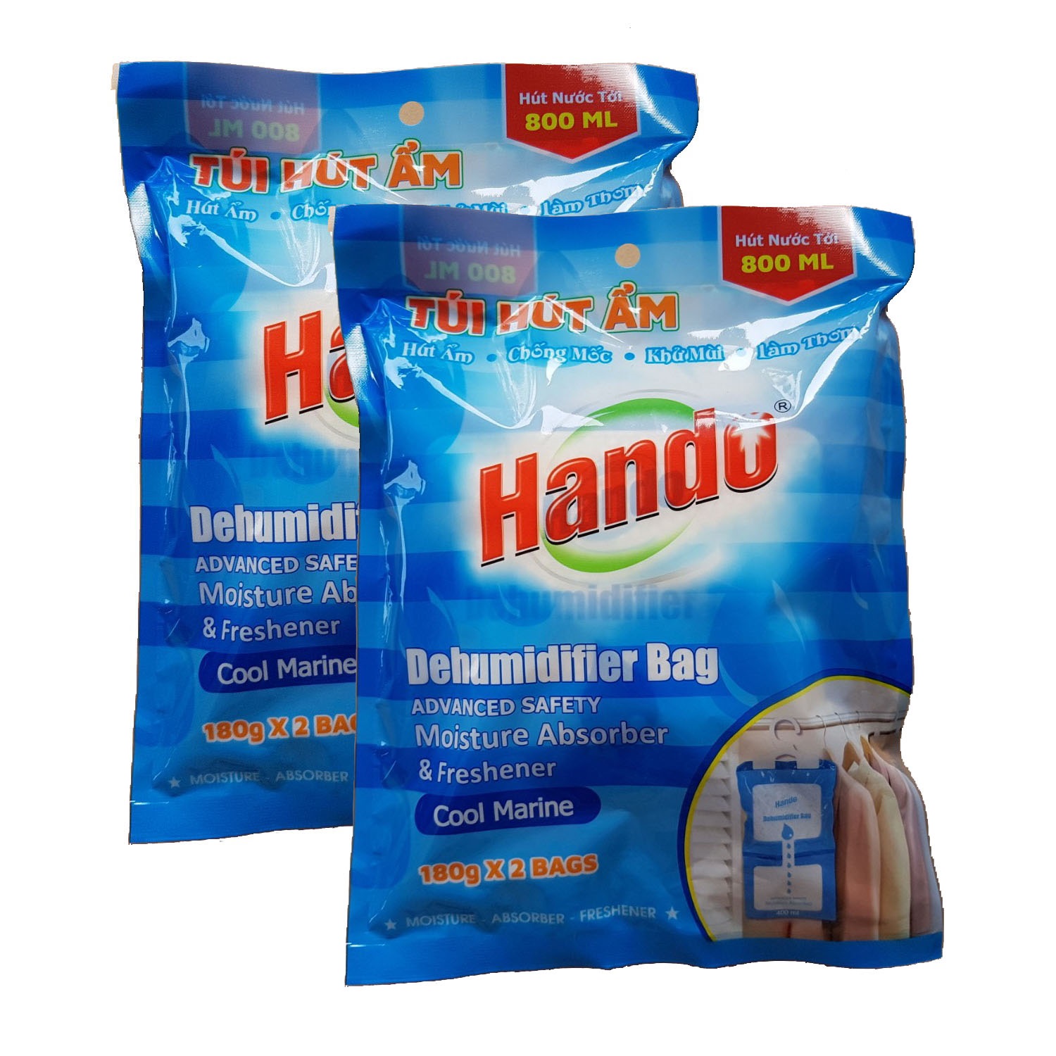 Combo 2 túi 4 gói hút ẩm chống mốc dạng treo dùng cho tủ quần áo,tủ giầy (Gói180Gr),giúp hút ẩm quần áo tránh bị ẩm mốc