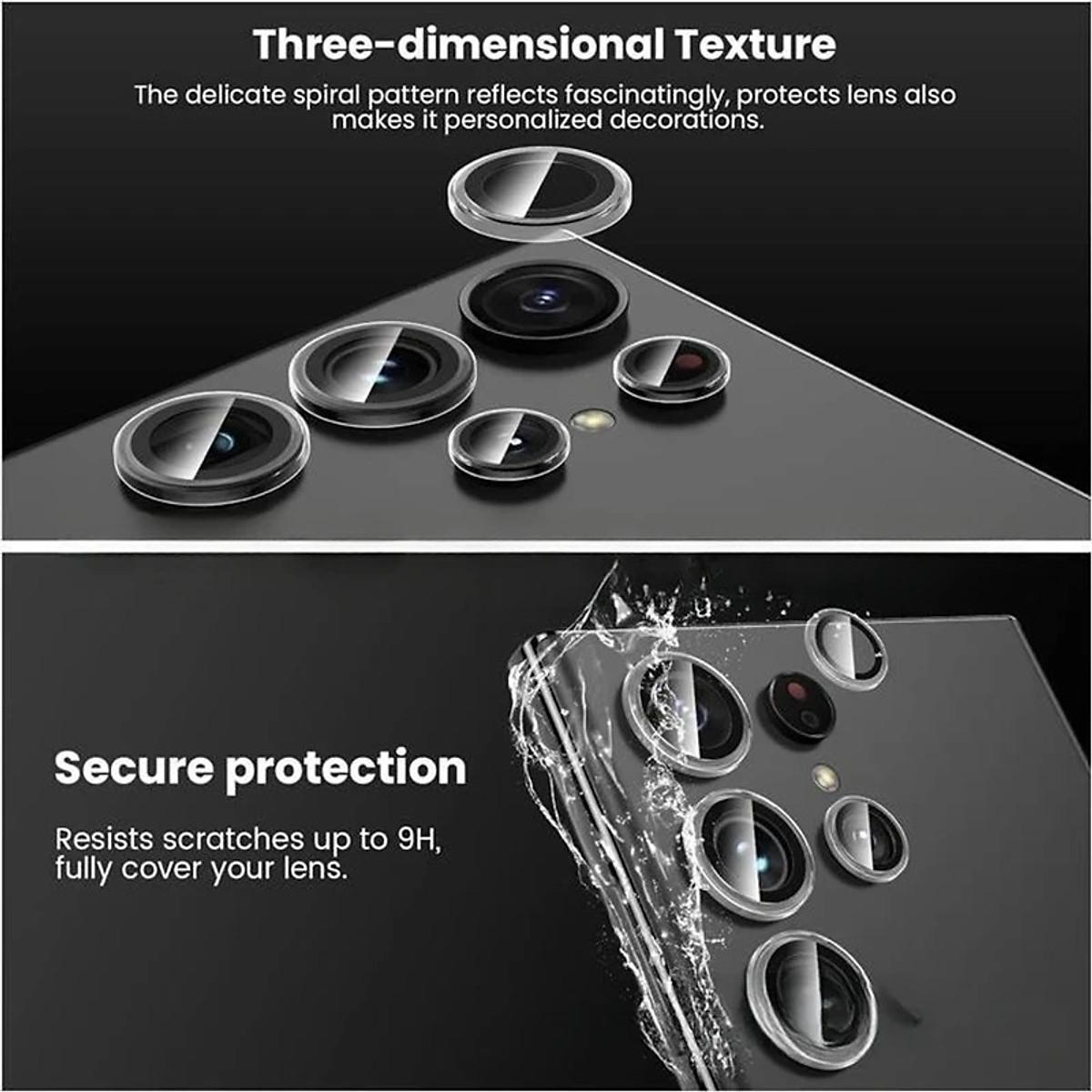 Tấm dán kính cường lực Camera cho SamsungGalaxy S25 Ultra / S23 Ultra / S24 Ultra hiệu KUZOOM AR - công nghệ kế dính tự động, mặt kính AGC sắc nét với độ cứng 9H, trang bị khung tự dán dễ dàng tự dán ở nhà - Hàng nhập khẩu