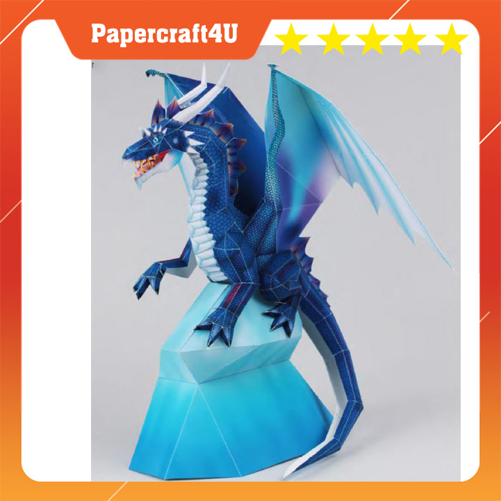 Mô hình giấy 3D Động vật Rồng Xanh Blue Dragon