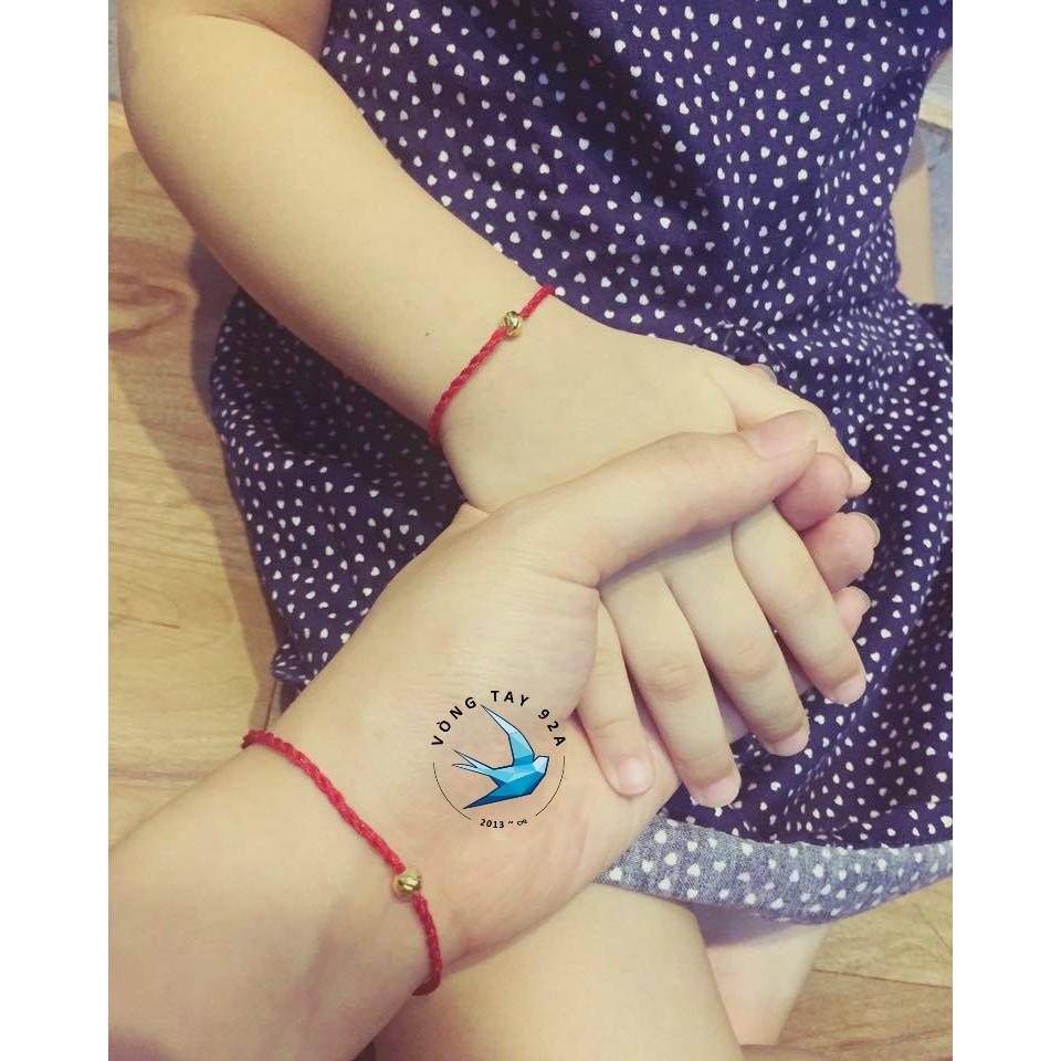 VÒNG TAY CHỈ ĐỎ + CHARM MẠ VÀNG 24K