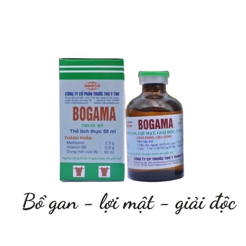 [ THÚ Y ] Bogama dung dịch tiêm 50ml - Bổ gan, lợi mật, nhuận tràng, tăng cường tiêu hóa, giảm táo bón cho chó mèo