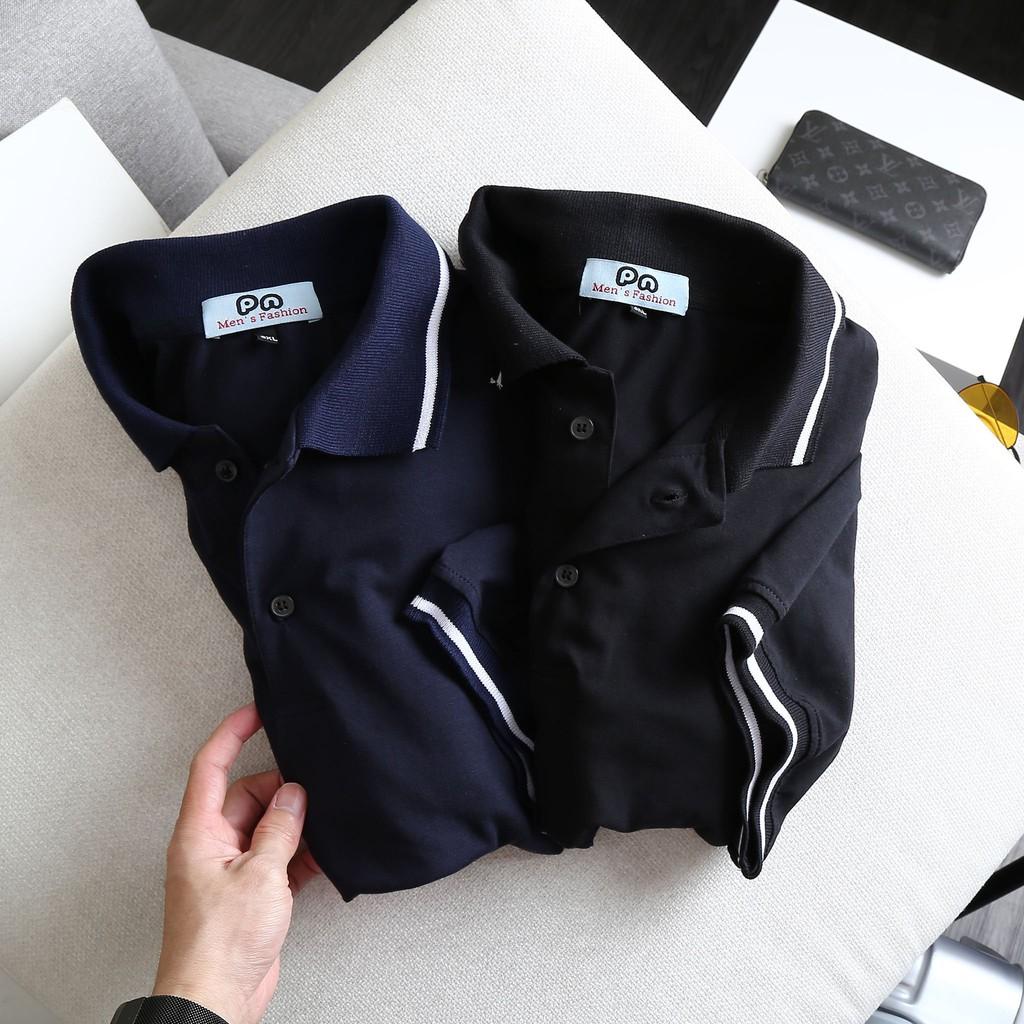 Bigsize < 130kg Áo thun polo nam trơn bigsize tay ngắn cổ bẻ
