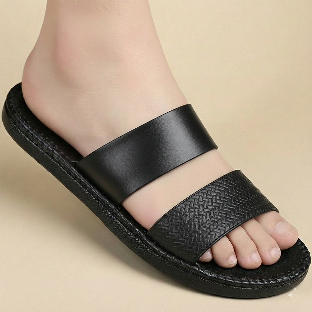 Dép Nam Quai Ngang HA NAM Da Bò Thật Cao Cấp DNA22044