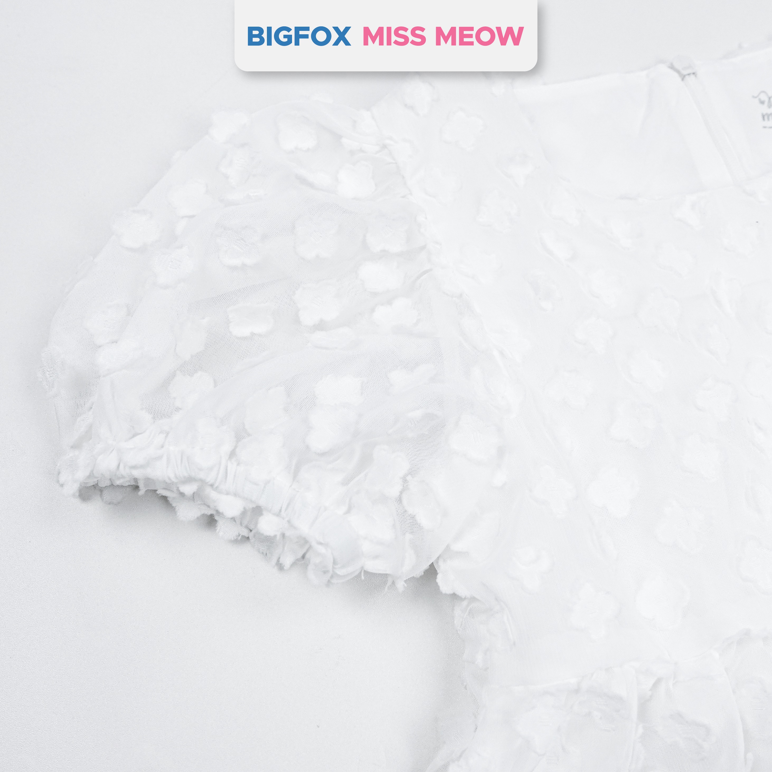 Váy trắng dự tiệc bé gái Bigfox Miss Meow, đầm công chúa tiểu thư size đại kiểu Hàn ren hoa mùa hè 3,7,9,11 tuổi 30kg