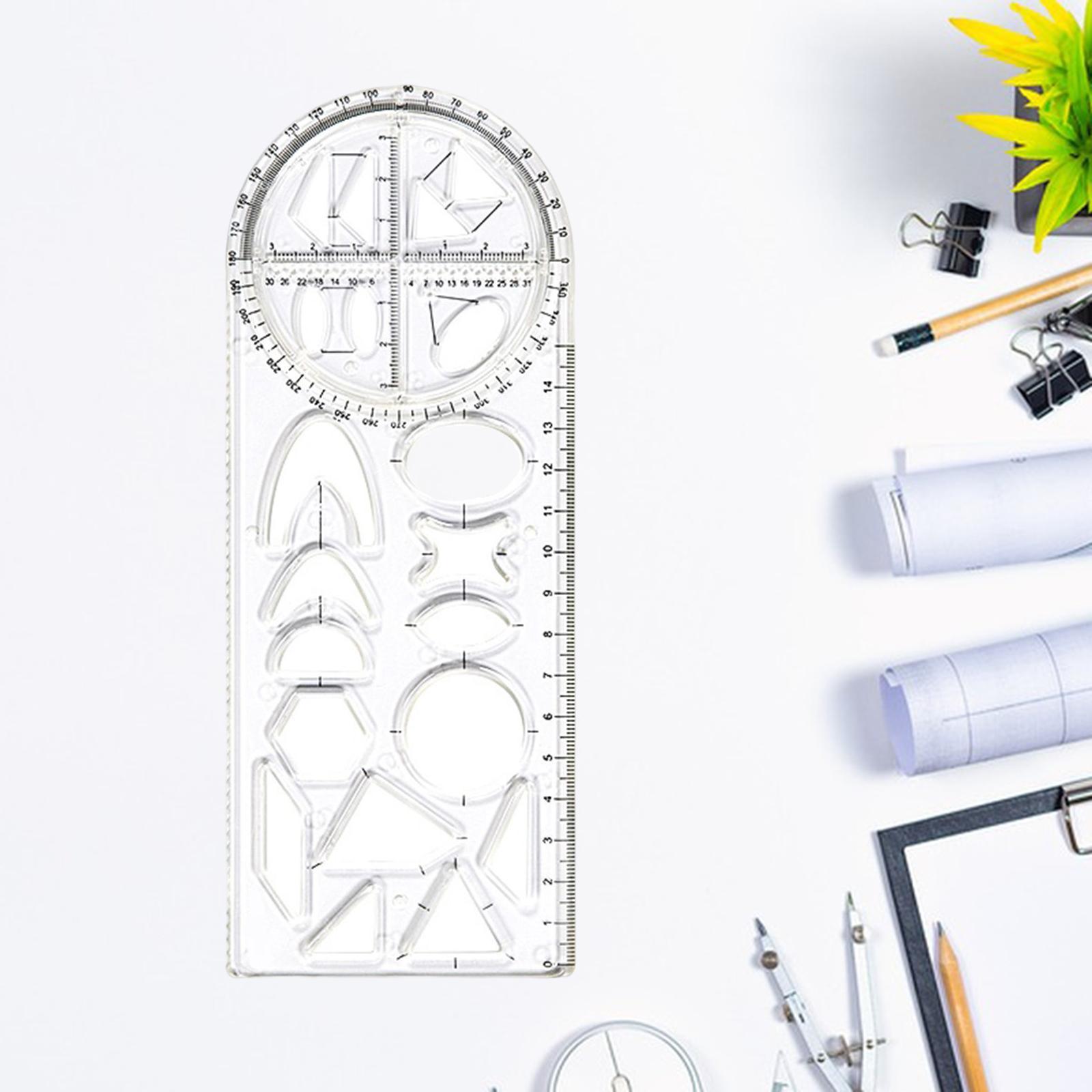Multifunctional Geometric Ruler Drawing Template for Sewing Office Form Work