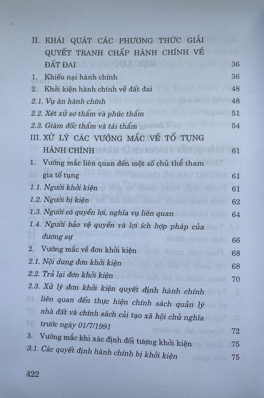 Giải quyết tranh chấp hành chính trong lĩnh vực quản lý đất đai - Phát hiện vi phạm và xử lý vướng mắc (Sách chuyên khảo)