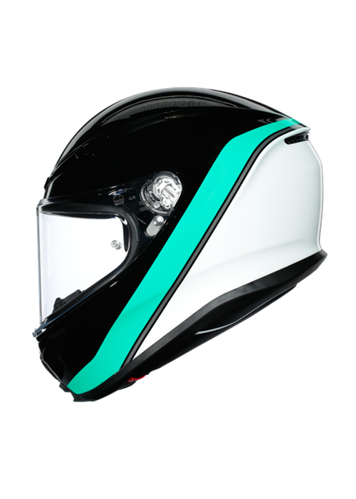 Nón bảo hiểm Fullface -  K6 AGV MINIMAL BLACK/PEARL WHITE/AQUA