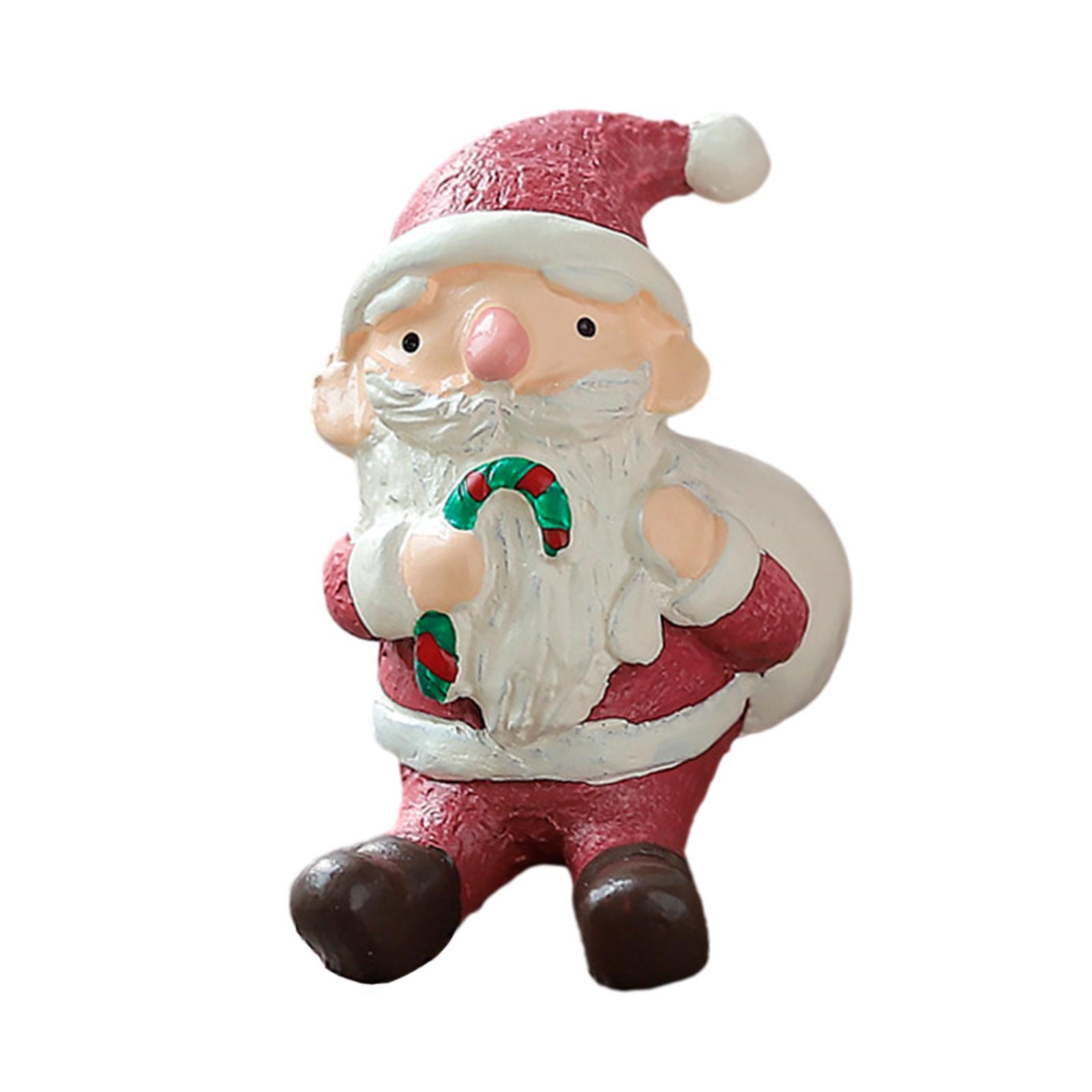 Christmas Figurine Creative Miniature Statue for Tabletop Fairy Garden Decor