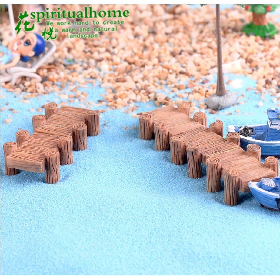 Mô hình đoạn cầu gỗ thích hợp trang trí như cầu cảng biển cho tiểu cảnh, bonsai