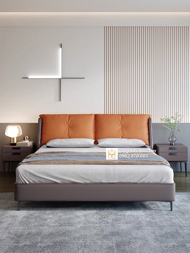 Giường Ngủ Bọc Nệm Đơn Giản Mà Đẹp GNB05