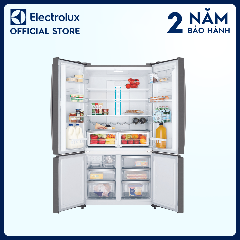 Tủ lạnh Electrolux Inverter Cửa Pháp 541 lít - EQE6000A-B - Làm đông nhanh, loại bỏ 99.8% vi khuẩn, tiết kiệm điện, ổn định nhiệt, rau củ tươi ngon suốt 7 ngày