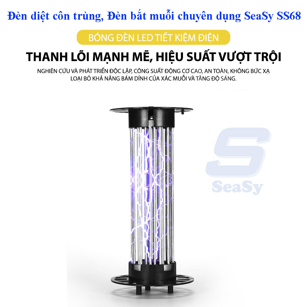 Đèn Diệt Côn Trùng, Đèn Bắt Muỗi Chuyên Dụng SeaSy SS68, Kiêm Đèn Led Ngủ, Vận Hành Êm Ái, Không Gây Tiếng Ồn, Không Gây Mùi, An Toàn Sử Dụng, Tiêu Diệt Côn Trùng, Muỗi Cả Ban Ngày Và Ban Đêm – Hàng Chính Hãng.