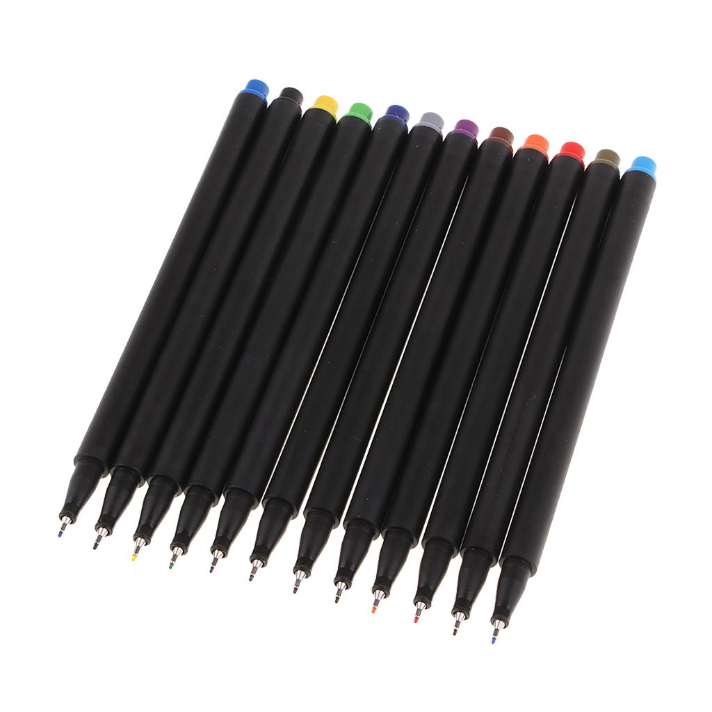 12 Colors Fineliner Pens Set,Fine Tip Colored Writing Drawing Markers Pens Fine Line Point Marker Pen for Diary Hand Account