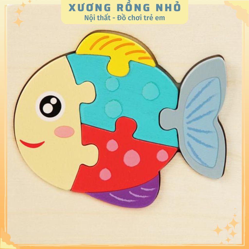Tranh ghép gỗ 3D cho bé ghép hình gỗ nổi cao cấp in hình nhiều mẫu ngộ nghĩnh phát triển trí tuệ, giáo dục sớm cho bé