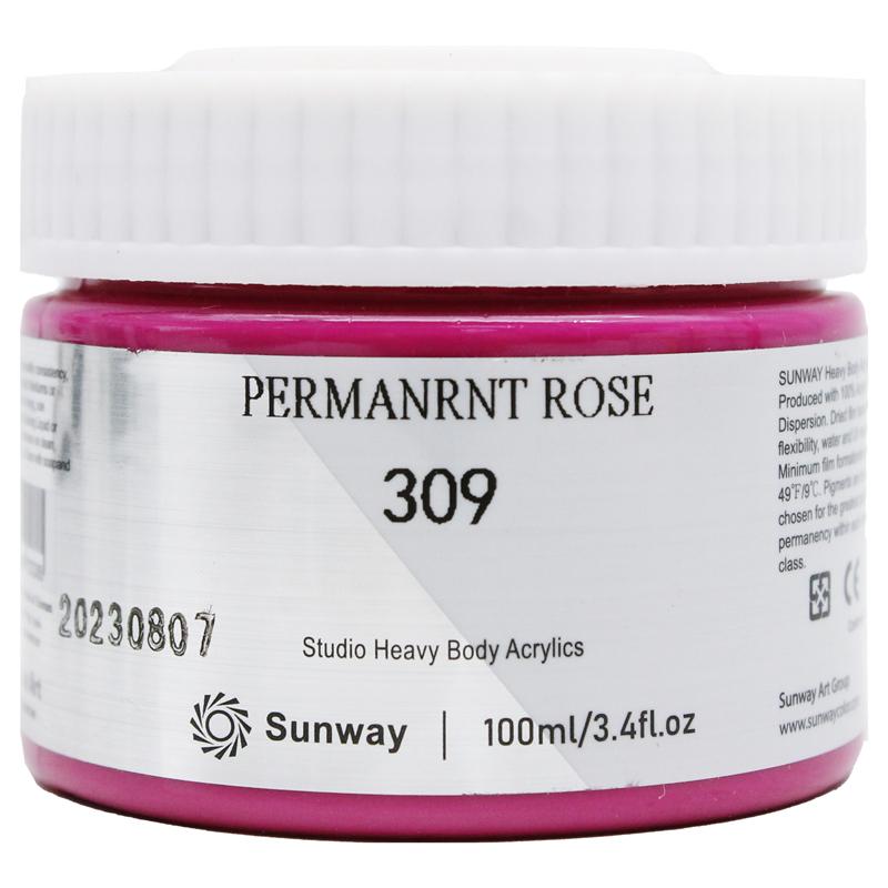Tuýp Màu Vẽ Acrylic 100 ml - Sunway No.309 - Permanent Rose
